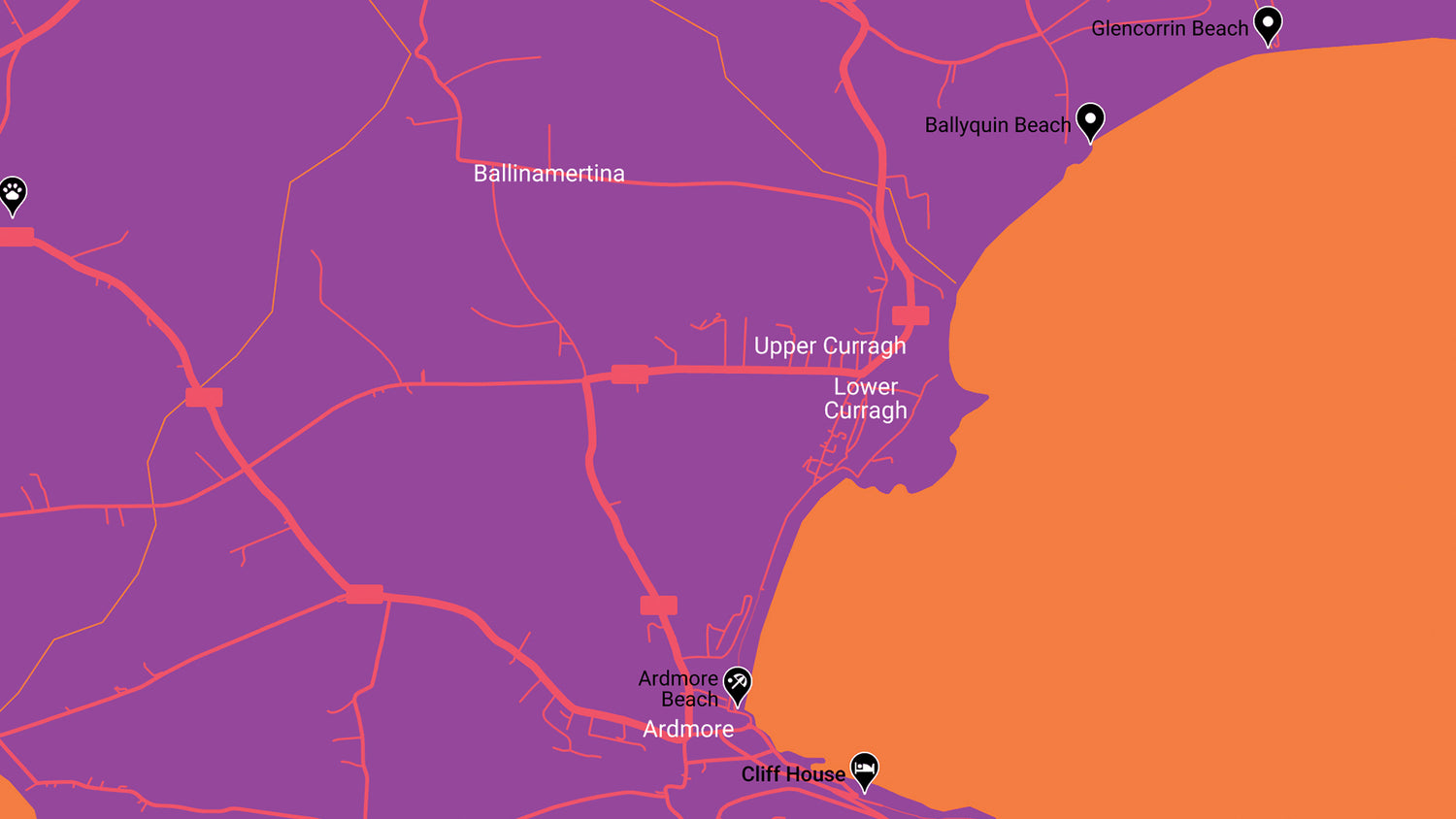 Map of Ardmore Coast line