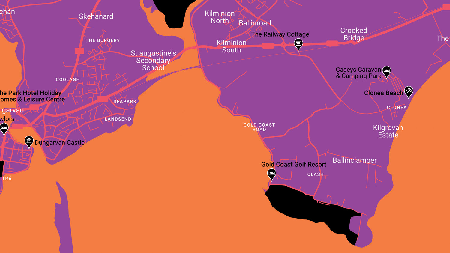 Map of Gold Coast Pier Coast line